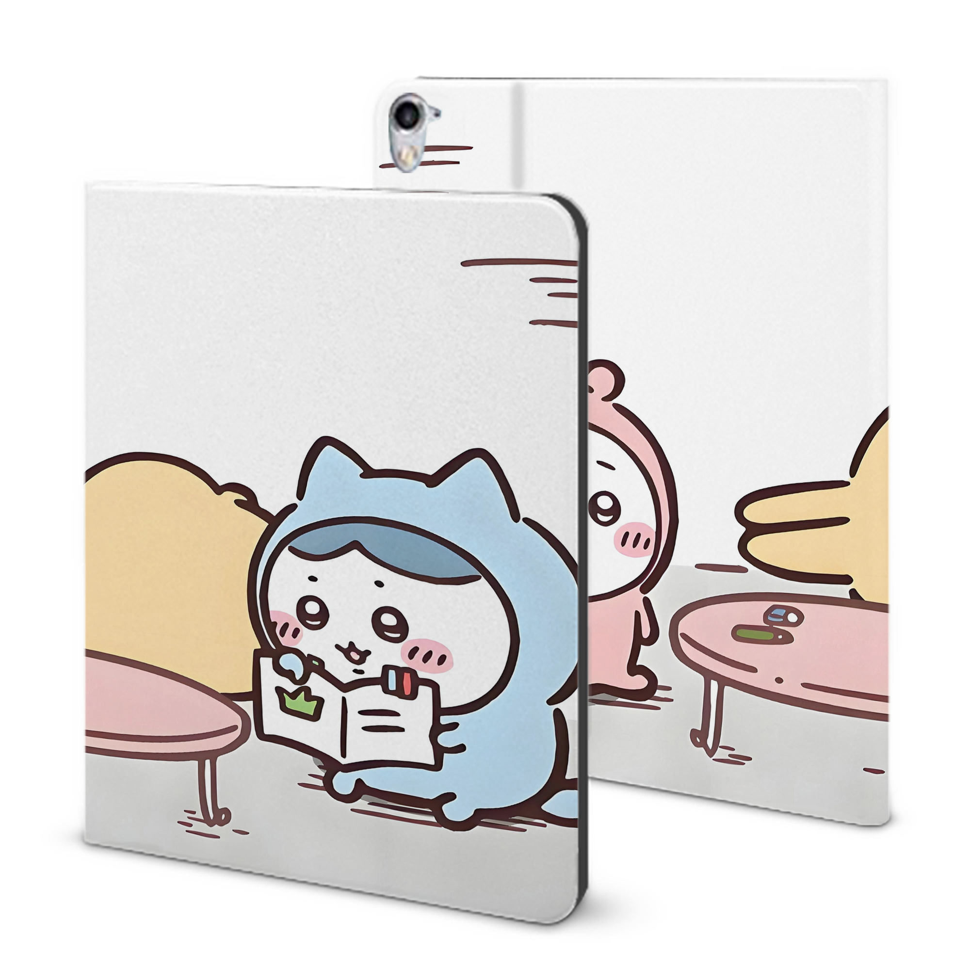 （画像用） ちいかわ Chii-kawa IPad ケース ブック型 PUレザー TPU 耐衝撃 軽量 薄型 ペン収納なし 全面保護 IPad 各モデル対応